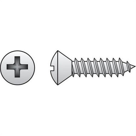 

0823622 6 x 0.75 in. Oval Head Stainless Steel Sheet Metal Screws 100 per Box
