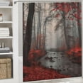 thumbnail image 6 of Orinice Red Leaves Trees Foggy Sky Bathroom Decor Set - Colorful Luxurious Polyester Fabric Shower Curtain Set with Hooks 36x72, 6 of 7