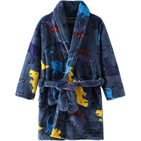 

ZSYQWZN Boys Girls Bathrobe Toddlers Kids Robe Children s Flannel Bathrobes Pajamas Robe