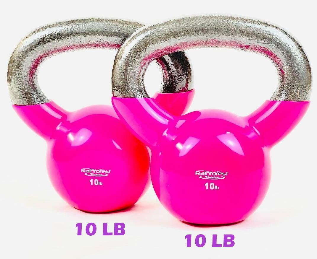 Rainforest Basics Vinyl Coated Cast Iron Kettlebell Weight Set of 10