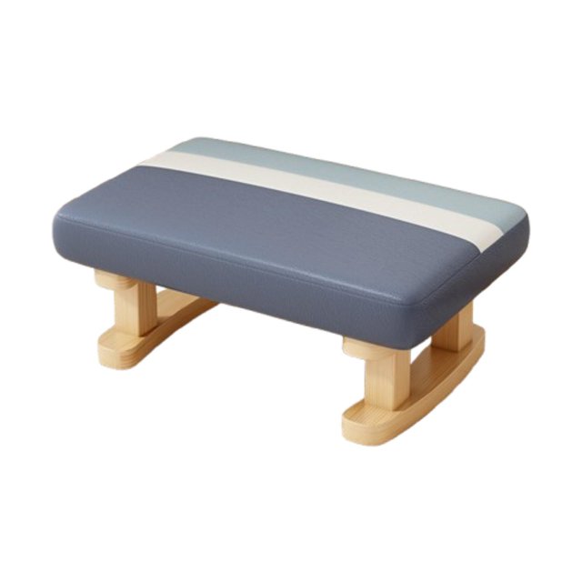 Reposapiés, taburete otomano, protección de suelo de madera, antideslizante, banco para cambiarse los zapatos, de madera Azul
