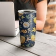 thumbnail image 4 of 20oz Insulated Tumbler, Travel Coffee Tumbler with Lid, Cup Holder Friendly Travel Coffee Mug, Stainless Steel Thermos, 20 Oz Tumbler, Reusable Insulated Coffee Mug with Lid (Maple Leaf Pumpkin ), 4 of 7