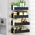 thumbnail image 7 of Magnetic Spice Rack Organizer for Refrigerator, Oven & Microwave - Black Plastic Storage Shelf with Strong Magnets, 27x8.5x5cm Kitchen Space Saver, 7 of 7
