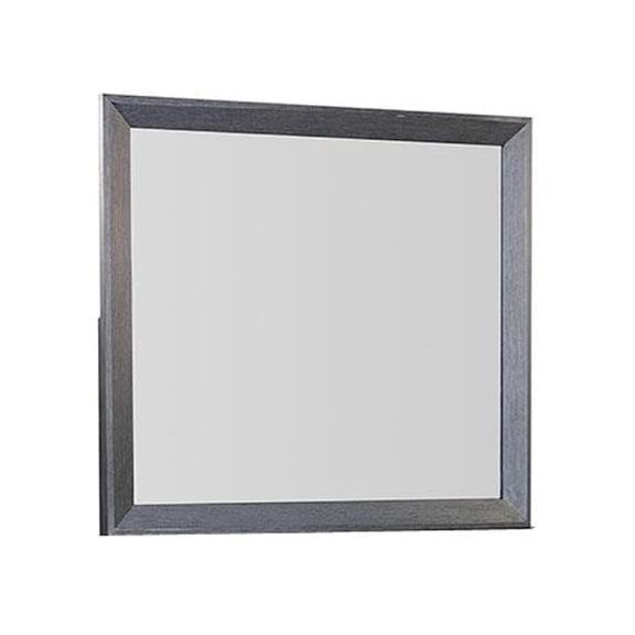 Kizie Dresser Mirror, Classic Weathered Black Solid Rubberwood 42 Inch