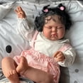 thumbnail image 2 of 19Inch Sleeping Baby Dark Skin pickle in Soft Cloth Body Lifelike Reborn Toddler Hand rooted Hair Baby Girl Doll  Baby, 2 of 6