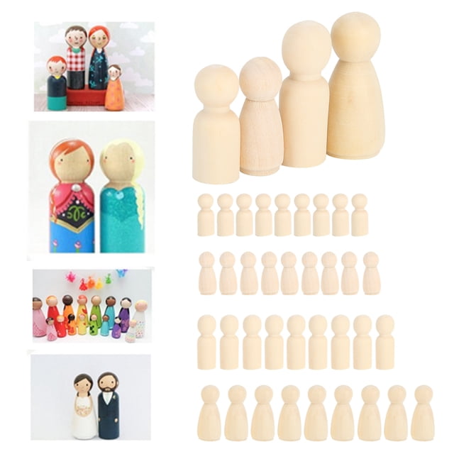 Peg Doll Kit For Kids,Wooden Peg Doll Bodies, Craft Kits Art Set ,Arts And Crafts For Girls And Boys,Girls Crafts , DIY Kids Crafts Quality People Shapes, Great For Arts And Crafts