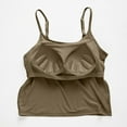 thumbnail image 6 of Wyobmus Women's Cropped Tank Tops Modal Spaghetti Strap Camisole Tops Basic Sports Crop Cami Half Camisoles With Chest Pad B-Olive Green, 6 of 6