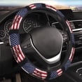 thumbnail image 5 of Rateoe USA Vintage Flag Tractor Pattern Elastic Stretch Steering Wheel Cover, Universal 15 inch, Microfiber Breathable , Anti-Slip, Odorless, Easy Carry, 5 of 6