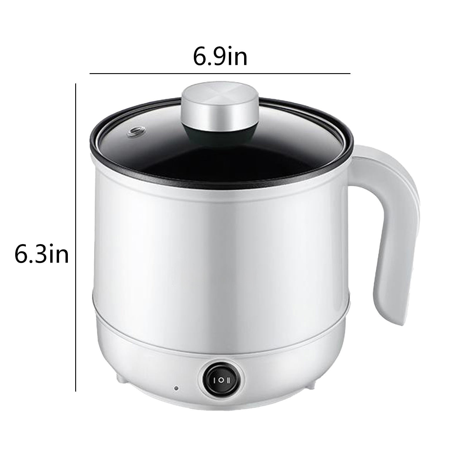 LEHOZIHEQ Hot Pot Electric With Steamer, Rapid Ramen Cooker, 1.7L Non-Stick Rapid Noodle Cooker, for Pasta, Noodles, Egg, Soup
