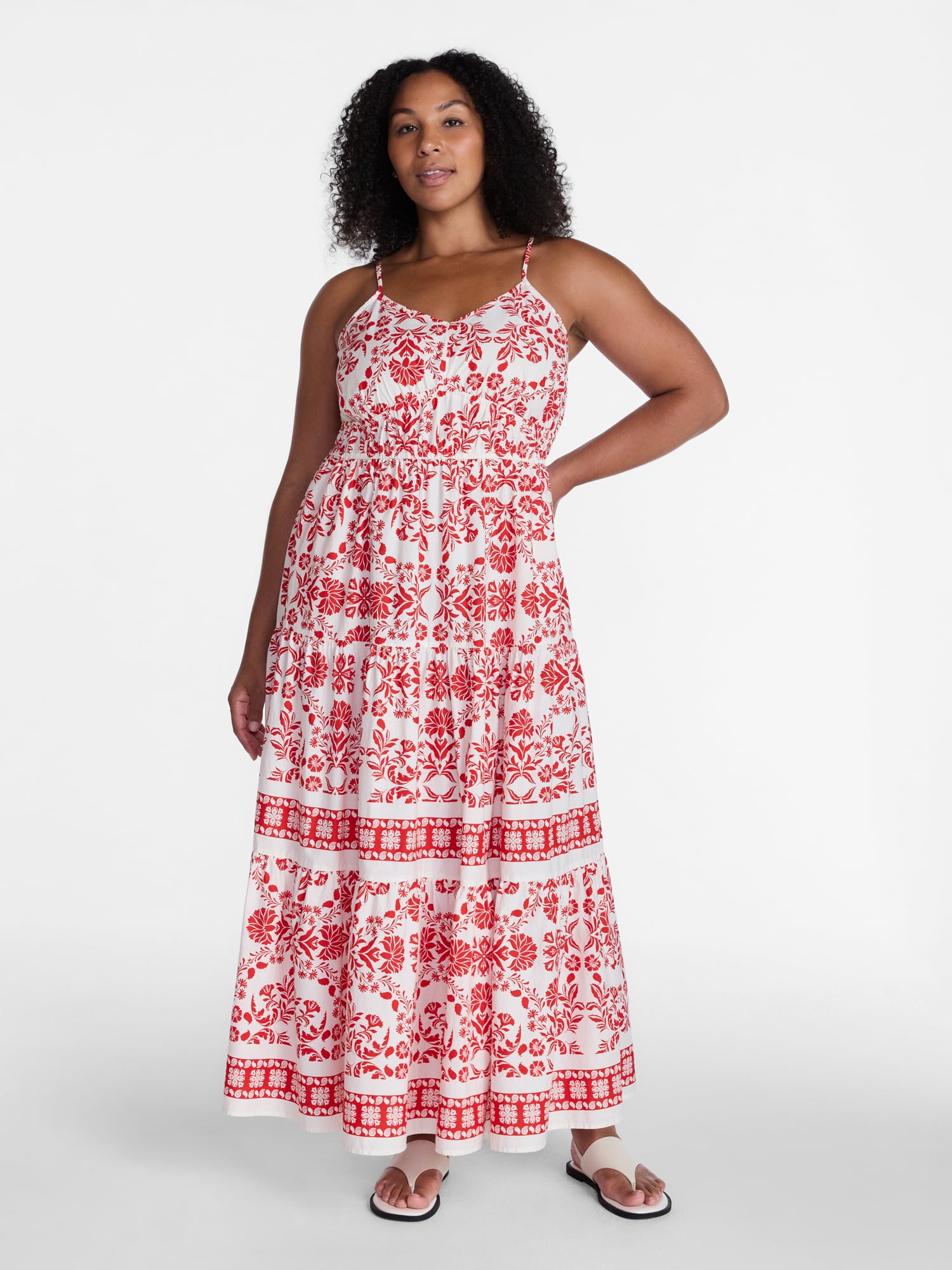 Time and Tru Women's Strappy Maxi Dress, Sizes XS-XXXL