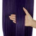 thumbnail image 5 of SHCKE Fish Line Extensions 22 Inch Invisible Hair Extensions with Transparent Fish Line Removable Secure Clips Synthetic Straight Secret Hairpiece Deep Purple, 5 of 6