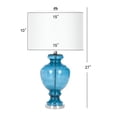 thumbnail image 5 of Safavieh 27" Traditional Chrome Table Lamp with Blue Glass White Shades, 5 of 6