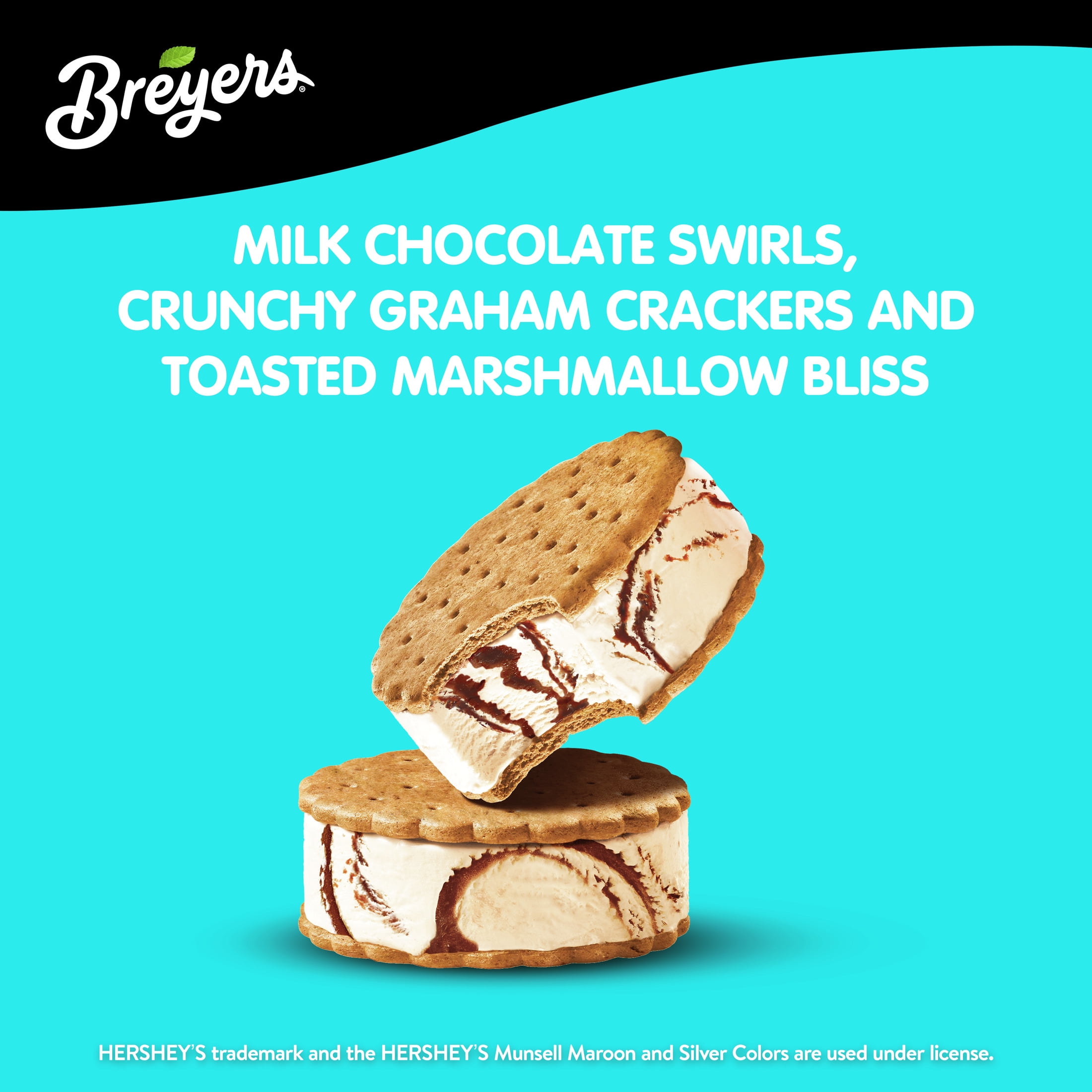 Breyers Frozen Dairy Dessert Sandwich S'mores Sandwich 16 fl oz 4 Ct