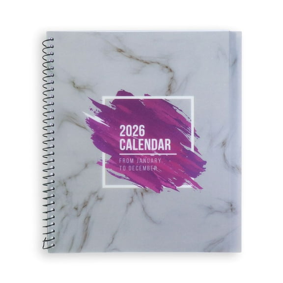 RE-FOCUS THE CREATIVE OFFICE Yearly Calendar Planner & Appointment Book, 9.5 x 10.5 in, Purple