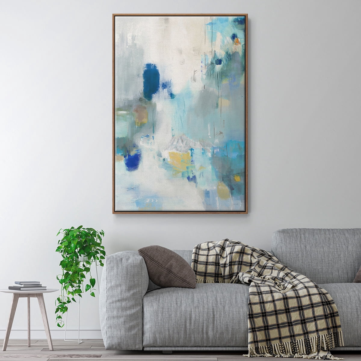 Celeste Motion II Framed Premium Gallery Wrapped Canvas - Ready to Hang - 25 x 37 - Walnut Floating Frame