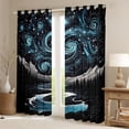 thumbnail image 2 of Homewish Natural Scenery Curtains Pack of 2 (42x84 Each),Starry Sky Curtains Blackout,Blue Black Bedroom Curtains For Girls,Ultra Soft Home Decor, 2 of 6