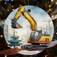 thumbnail image 4 of Yellow Excavator Design Ornament Christmas Holiday Ceramic Double Sided Tree Xmas Ornament Funny Commemorative Ornaments & Gift Ornament Xmas Present, 4 of 5