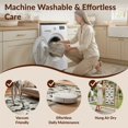 thumbnail image 5 of Design&I 8'x10' Washable Area Rug Sleek Flatweave Pet Friendly Fish Fishing Cabin Compass Weathered Waterway Chart Hooks Clownfish for King Size Bedroom, Under Bed, 5 of 7
