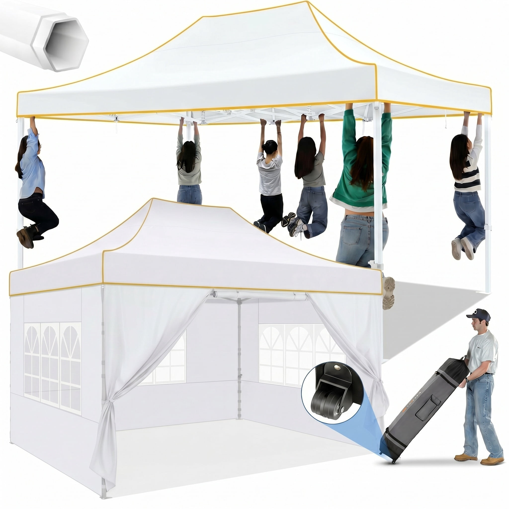 Coleman 10' x 10' Instant Straight Leg Canopy Gazebo with Added