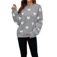 thumbnail image 1 of Women Valentine's Day Sweater Trendy Heart Lips Print Y2k Knit Sweater Crewneck Kawaii Sweater Fall Winter Harajuku Sweater (Black, M), 1 of 7