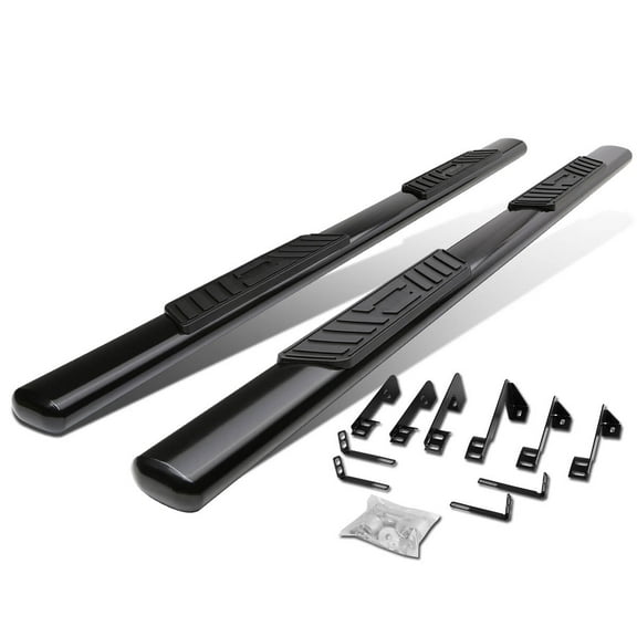 DNA Motoring 5" Black Side Step Nerf Bars Running Boards for 1999-2014 Silverado Sierra Crew Cab