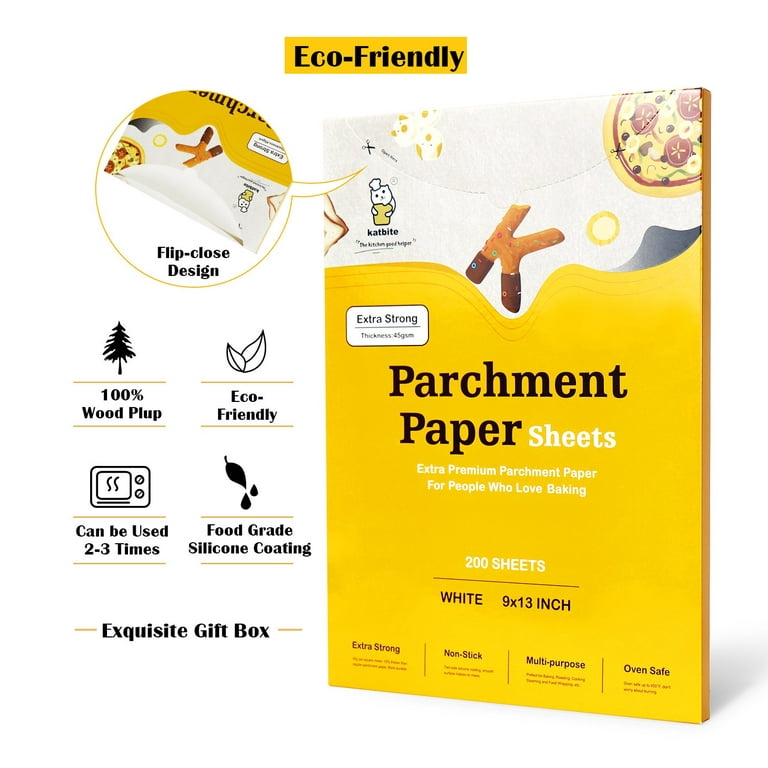 Heavy Duty Parchment Paper for Baking, 9x13 inch, 200 Pcs