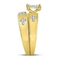 thumbnail image 5 of 10kt Yellow Gold His Hers Diamond Cross Matching Wedding Set 1/12 Cttw, 5 of 6