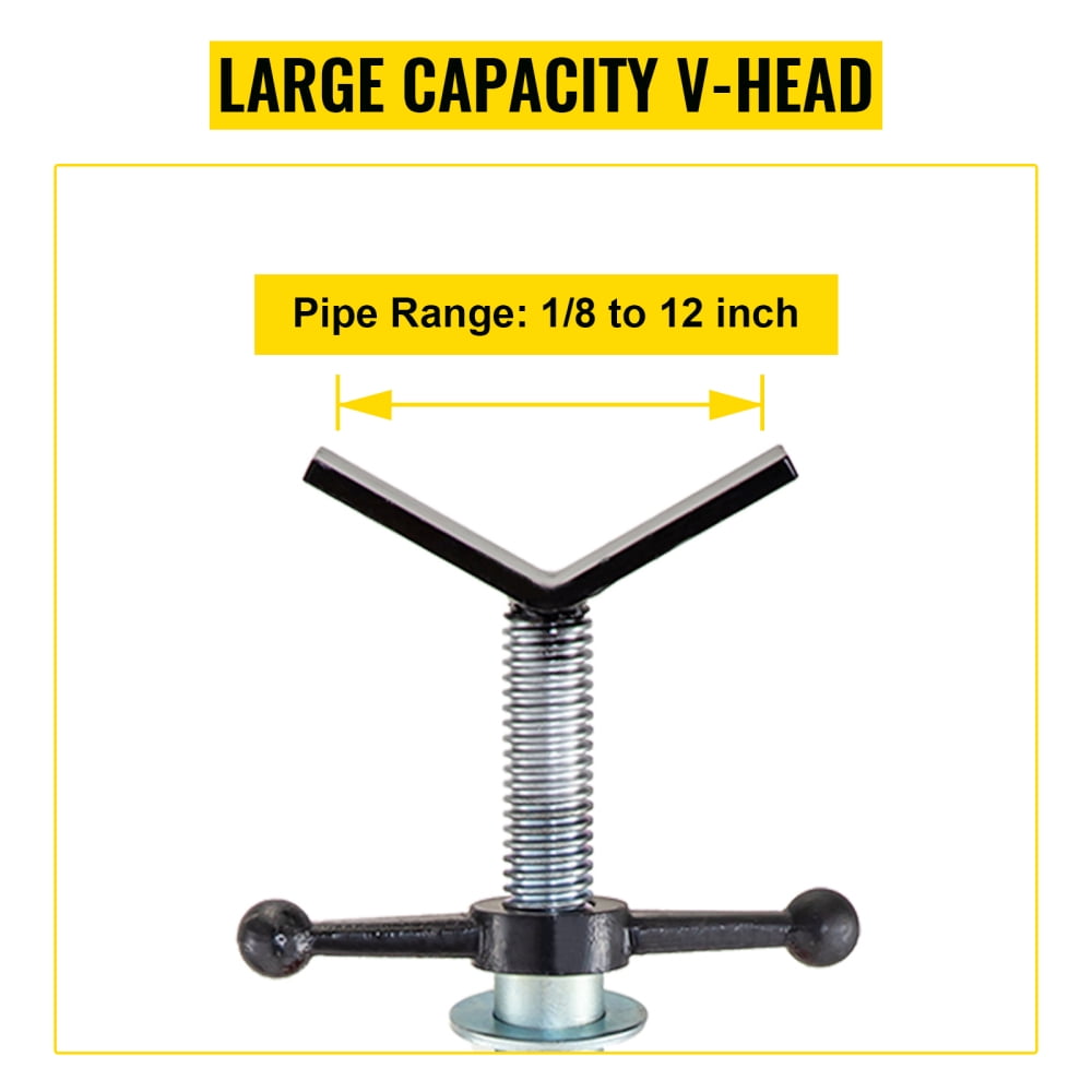 V Head Pipe Stand 1/8"-12" Capacity,Adjustable Height 28"-52,Pipe Jack Stands 2500 lb. Load Capacity,Portable Folding Pipe Stands, Carbon Steel Body More Durable