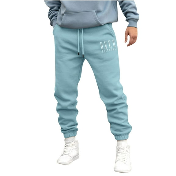 Holloyiver Men's Joggers Cargo Pants Fashion Joggers Sports Pants - Cotton Pants Sweatpants Trousers Long Pants Ripped Denim Pants for Men For Sky Blue,XL