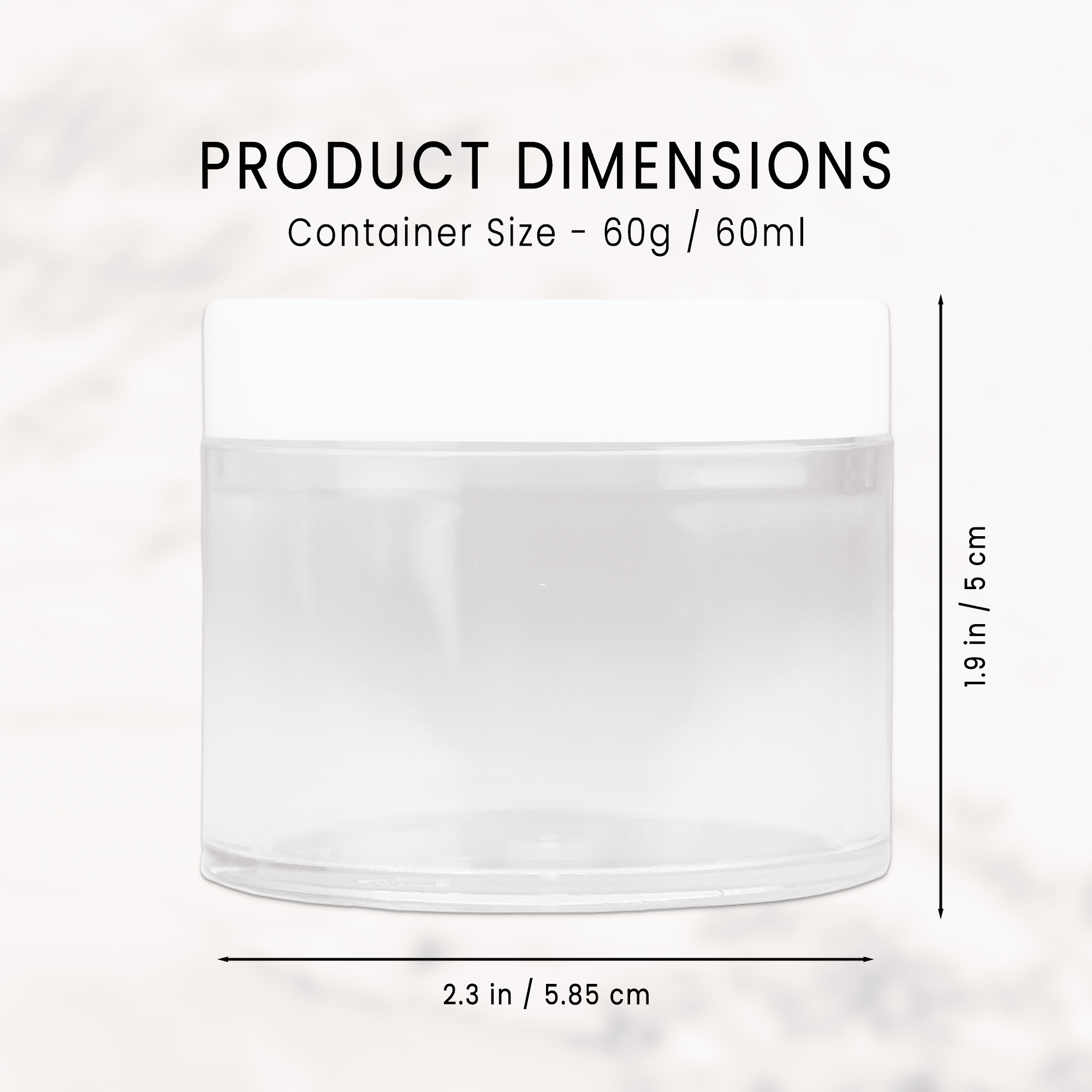 Beauticom 36 Jars High Quality 60 Gram/ML 2 Oz Thick Acrylic Sample Container Jars - BPA Free (White)