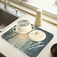thumbnail image 2 of Yayeee Drying Mat for Kitchen Counter Dishes Microfiber Coffee Decorative Pad, Retro Forest, 2 of 9