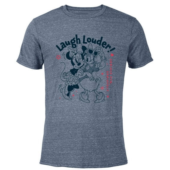 Disney Minnie and Daisy Laugh Louder Seriously Fun - Short Sleeve Blended T-Shirt for Adults – Customized-Navy Heather