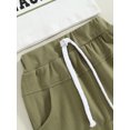 thumbnail image 3 of Elippeo Toddler Boy Summer Clothes 6 12 18 24 Months 3 4 Years Letter Print Short Sleeve T-Shirt with Solid Color Shorts 2Pcs Outfit, 3 of 10