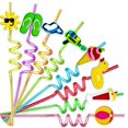 thumbnail image 1 of Pajitas reutilizables con forma de GREAWOD Beach, 24 unidades, con cepillos, 1 of 7