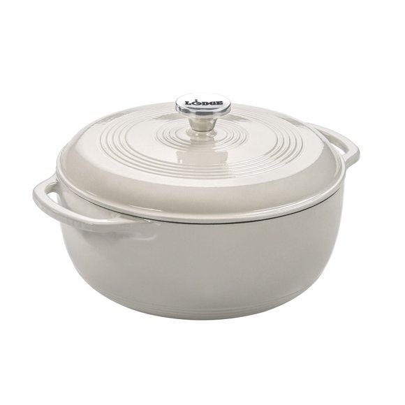 Lodge Enamel Dutch Oven, Oyster - 6 quart.