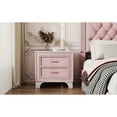 thumbnail image 6 of Pink Nightstand with 2 Drawers and Metal Legs | Enhance Bedroom Aesthetics, Display Lamps | High-Quality Velvet and Engineered Wood | Ample Space for Nightstand Storage, 6 of 6