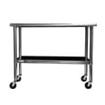 thumbnail image 3 of 2ft x 4ft Stainless Steel Top Kitchen Prep Table with Locking Casters Wheels, 3 of 3