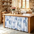 thumbnail image 6 of Blue Cabinet Curtain 28"Wx51"L, Dustproof Storage Cabinet Curtain with Self Adhesive Tape, Watercolor Abstract Geometric Art Tall Pantry Cover Drape for Kitchen, Laundry Room, Utility Closet, 6 of 9