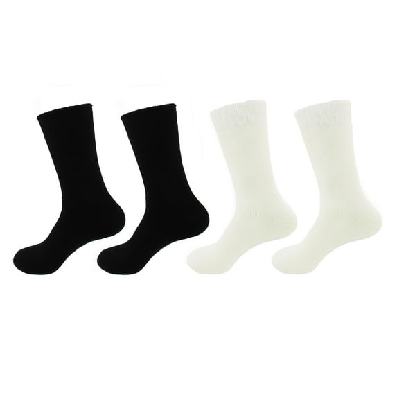 BambooMN - Men's Rayon from Bamboo Fiber Thick Crew Socks - Assortment 99 - 4 prs