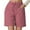 Watermelon Red, variant on Shorts for Women 2026 Summer Linen Elastic High Waist Wide Straight Leg Relaxed Fit Casual Shorts with Pockets