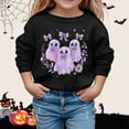 thumbnail image 2 of XIYON Toddler Girl Sweatshirt Halloween Cute Print Long Sleeve Crew Neck Sweatshirt Kids Soft Pullovers Top Clothes For Girls Hallowmas‌ 4-5 Years, 2 of 4