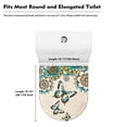 thumbnail image 5 of ZIATUBLES Toilet Lid Cover Durable Stretch Fabric Toilet Bowl Lid Cover Washable Soft Toilet Seat Cover Fit Round Oval Elongated Lids for Bath Decor Accessories, Butterfly Boho Mandala Flower, 5 of 6