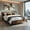 Brown-King, variant on Barara King Bedroom Bed Frame, Bed Platform Frame,King Metal Bed Frame Industrial Platform Bed with Wooden Headboard-King Size