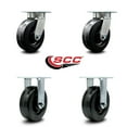 thumbnail image 2 of 6 Inch Kingpinless Phenolic Wheel Swivel Caster Set 2 Swivel 2 Rigid SCC, 2 of 2