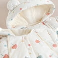 thumbnail image 5 of Baby Down Hoeeded Romper Onesie Autumn Winter Fleece Thickened Outerwear Jacket Coat, 5 of 6