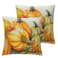 thumbnail image 2 of Jrxy Fall Thanksgiving Pillow Covers 2pcs Pumpkin Maple Leaves Cushion Cover Rectangular Autumn Decorations for Bed Sofa Home (Pumpkin) 12x12in 18x18in 20x20in 22x22in 24x24in 22x22in, 2 of 6