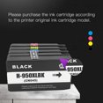 thumbnail image 3 of Reemplazo de cartucho de tinta compatible para HP950XL 951XL 950 951 con yeacher paquete, 3 of 7