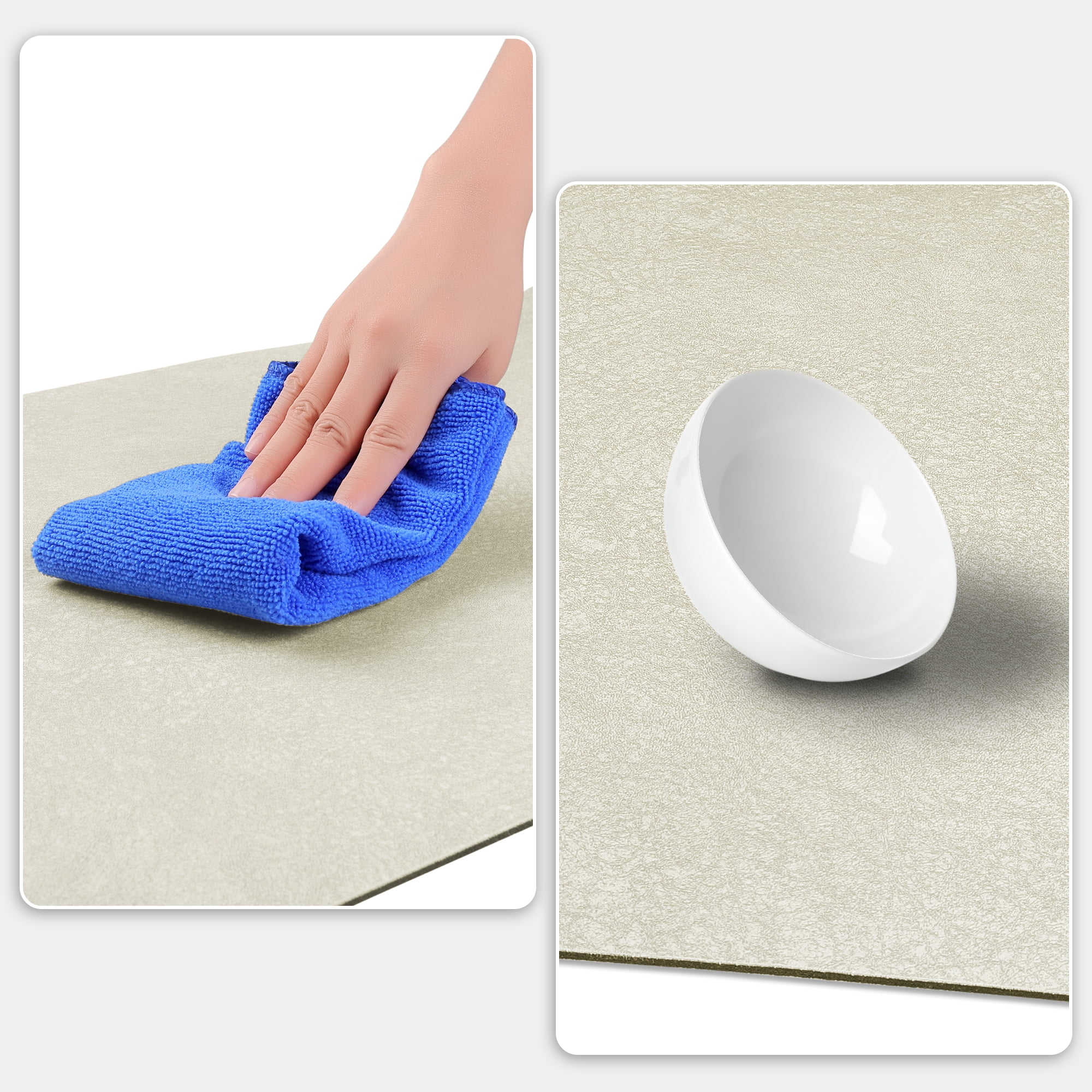 Unique Bargains 1 Pc Kitchen Rugs Cushioned Anti Slip Kitchen Mats Waterproof Non Slip Rug Beige 18" x 28"