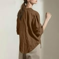 thumbnail image 4 of Dwralegc Women's Linen Cardigan Open Front Linen Loose Shirts Lightweight Shawls Wraps Cardigan Summer Fall Cover Ups Casual Outfits Brown S, 4 of 6