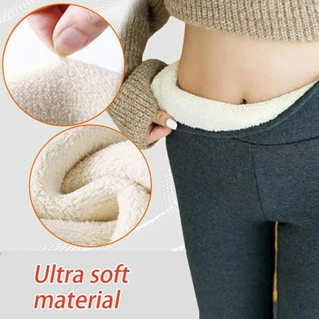 Winter Women Thick Cashmere Wool Leggings Windproof Winter Women Thick Cashmere  Wool Warm Elastic Leggings Pants Fleece Lined Thick Tights 